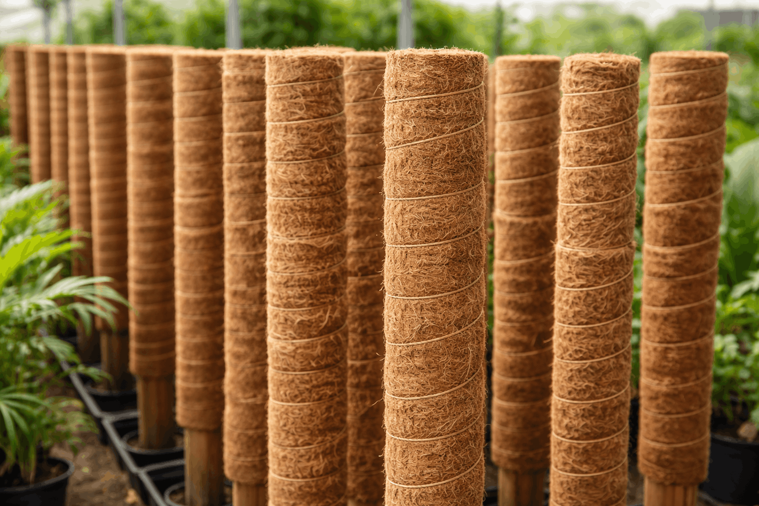 04 Coco poles in a plant nursery