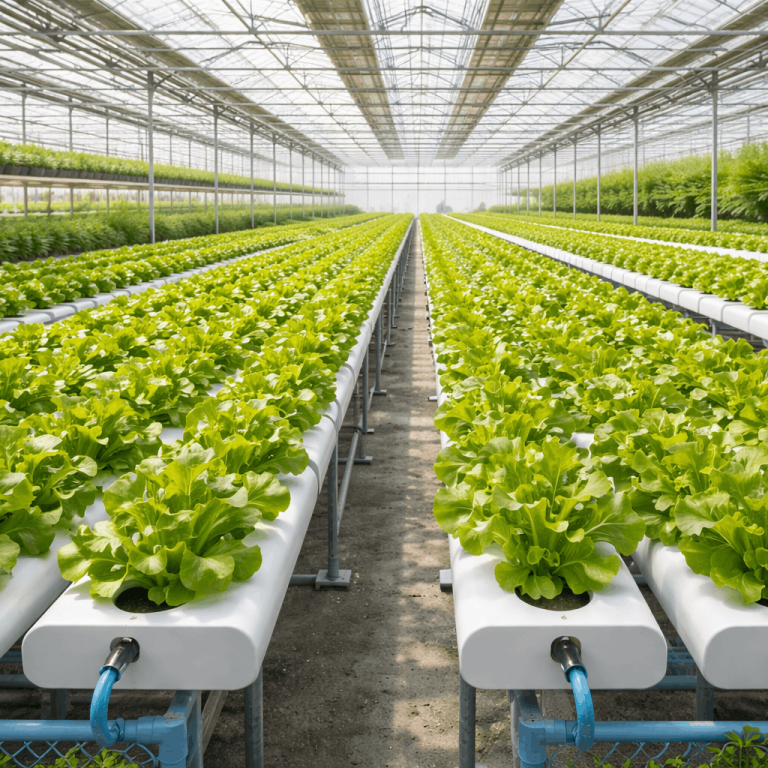 02 Hydroponic lettuce in vibrant greenhouse (1)